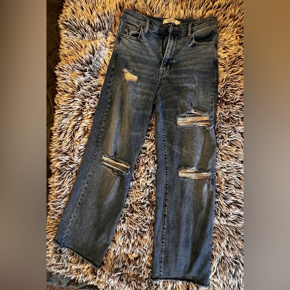 Casual Distressed light blue Boyfriend Jeans